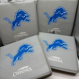 4 Detroit Lions Comerica Vinyl seat pads cushion NFL stadium covering set of 4